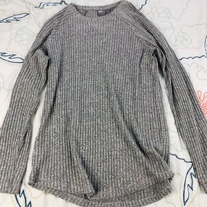 ASOS curved hem eater gray and black long sleeve